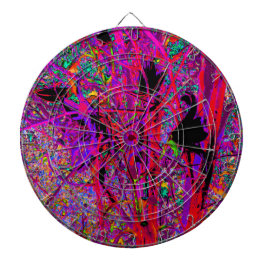 抽象芸術トリップ（幻覚体験）のようなレインボーオリエンタルリリー花 ダーツボード