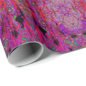 抽象芸術トリップ(幻覚体験)のようなレインボーオリエンタルリリー花 ラッピングペーパー (ロールコーナー)