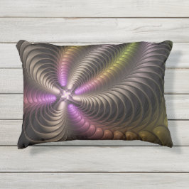 抽象芸術トリップ（幻覚体験）のような光沢カラフル3Dフラクタル芸術 アウトドアクッション