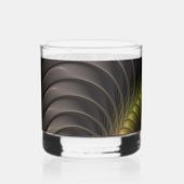 抽象芸術トリップ（幻覚体験）のような光沢カラフル3Dフラクタル芸術 ウイスキーグラス (正面)