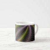 抽象芸術トリップ（幻覚体験）のような光沢カラフル3Dフラクタル芸術 エスプレッソカップ (正面右)