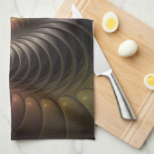 抽象芸術トリップ（幻覚体験）のような光沢カラフル3Dフラクタル芸術 キッチンタオル (四つ折り)