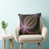 抽象芸術トリップ(幻覚体験)のような光沢カラフル3Dフラクタル芸術 クッション (椅子)