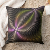 抽象芸術トリップ(幻覚体験)のような光沢カラフル3Dフラクタル芸術 クッション (ブランケット)