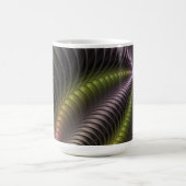 抽象芸術トリップ（幻覚体験）のような光沢カラフル3Dフラクタル芸術 コーヒーマグカップ (中央)