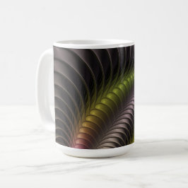 抽象芸術トリップ（幻覚体験）のような光沢カラフル3Dフラクタル芸術 コーヒーマグカップ