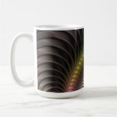 抽象芸術トリップ（幻覚体験）のような光沢カラフル3Dフラクタル芸術 コーヒーマグカップ (左)