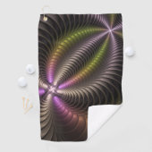 抽象芸術トリップ（幻覚体験）のような光沢カラフル3Dフラクタル芸術 ゴルフタオル (インサイチュ)