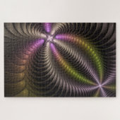 抽象芸術トリップ(幻覚体験)のような光沢カラフル3Dフラクタル芸術 ジグソーパズル (横)