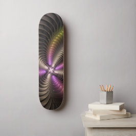 抽象芸術トリップ（幻覚体験）のような光沢カラフル3Dフラクタル芸術 スケートボード