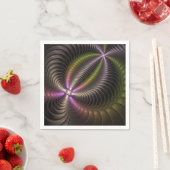 抽象芸術トリップ（幻覚体験）のような光沢カラフル3Dフラクタル芸術 スタンダードカクテルナプキン (インサイチュ)