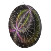 抽象芸術トリップ（幻覚体験）のような光沢カラフル3Dフラクタル芸術 ダーツボード (正面右)