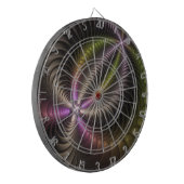 抽象芸術トリップ（幻覚体験）のような光沢カラフル3Dフラクタル芸術 ダーツボード (正面左)