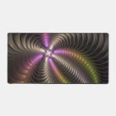 抽象芸術トリップ（幻覚体験）のような光沢カラフル3Dフラクタル芸術 デスクマット (正面)