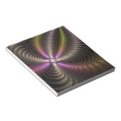 抽象芸術トリップ（幻覚体験）のような光沢カラフル3Dフラクタル芸術 ノートパッド (アングル)
