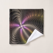 抽象芸術トリップ（幻覚体験）のような光沢カラフル3Dフラクタル芸術 バスタオルセット (ウォッシュタオル)