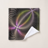 抽象芸術トリップ（幻覚体験）のような光沢カラフル3Dフラクタル芸術 バスタオルセット (ウォッシュタオル)