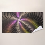 抽象芸術トリップ（幻覚体験）のような光沢カラフル3Dフラクタル芸術 バスタオル (バスタオル)