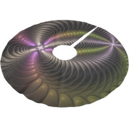 抽象芸術トリップ（幻覚体験）のような光沢カラフル3Dフラクタル芸術 ブラッシュドポリエステルツリースカート