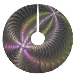 抽象芸術トリップ（幻覚体験）のような光沢カラフル3Dフラクタル芸術 ブラッシュドポリエステルツリースカート