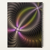 抽象芸術トリップ（幻覚体験）のような光沢カラフル3Dフラクタル芸術 プランナー手帳 (裏面)