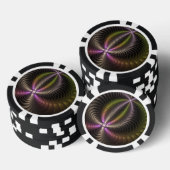 抽象芸術トリップ（幻覚体験）のような光沢カラフル3Dフラクタル芸術 ポーカーチップ (積み重ね)