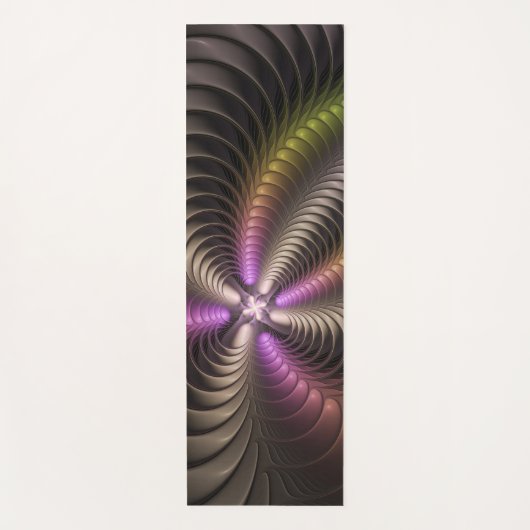 抽象芸術トリップ（幻覚体験）のような光沢カラフル3Dフラクタル芸術 ヨガマット (正面)
