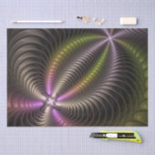 抽象芸術トリップ（幻覚体験）のような光沢カラフル3Dフラクタル芸術 薄葉紙 (クラフト)