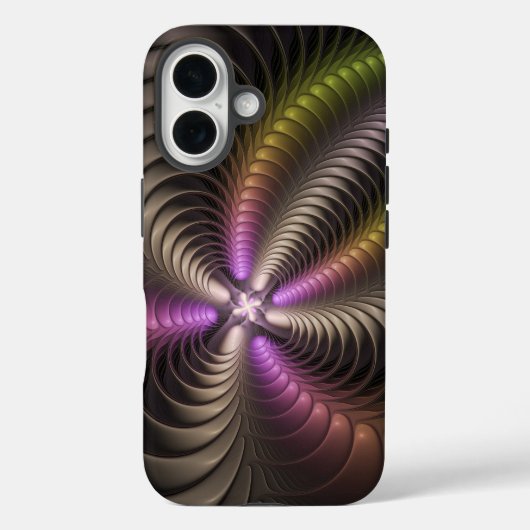 抽象芸術トリップ(幻覚体験)のような光沢カラフル3Dフラクタル芸術 Case-Mate iPhoneケース (裏面)