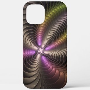 抽象芸術トリップ(幻覚体験)のような光沢カラフル3Dフラクタル芸術 iPhone 12 PRO MAX ケース
