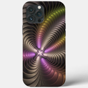 抽象芸術トリップ(幻覚体験)のような光沢カラフル3Dフラクタル芸術 iPhone 13 PRO MAXケース