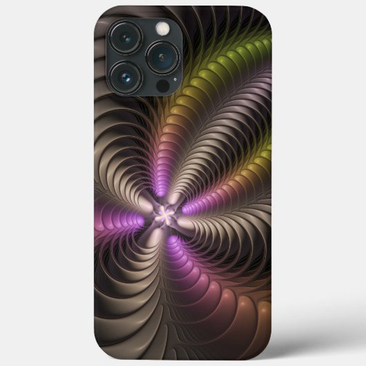抽象芸術トリップ（幻覚体験）のような光沢カラフル3Dフラクタル芸術 Case-Mate iPhoneケース (裏面)