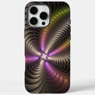抽象芸術トリップ(幻覚体験)のような光沢カラフル3Dフラクタル芸術 iPhone 16 PRO MAXケース