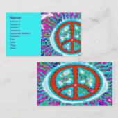 抽象芸術トリップ（幻覚体験）のような和平サイン 名刺 (正面/裏面)