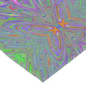 抽象芸術トリップ(幻覚体験)のような紫、オレンジと緑の蝶 ショートテーブルランナー (コーナー)