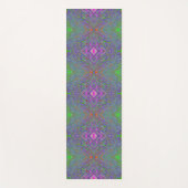 抽象芸術トリップ（幻覚体験）のような紫、オレンジと緑の蝶 ヨガマット (正面)