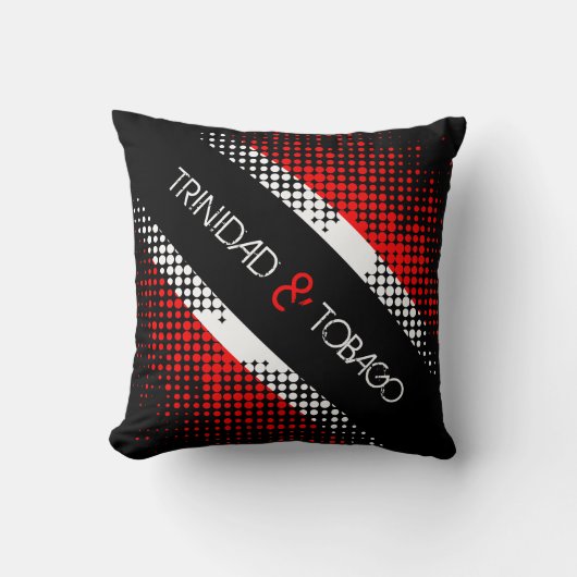 抽象芸術トリニダード・トバゴのドットパターンと文字 クッション (正面)