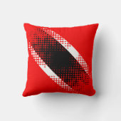 抽象芸術トリニダード・トバゴのドットパターン（赤） クッション (裏面)