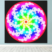 抽象芸術トリミング円キャンバス印刷 キャンバスプリント (インサイチュ (ウッドフロア))