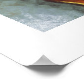 抽象芸術トレンディーシックフローラレッドティール（緑がかった色）アカラフルート ポスター (角)