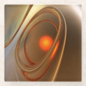 抽象芸術トレンディー及エレガントび3次元デザイン ガラスコースター (正面)