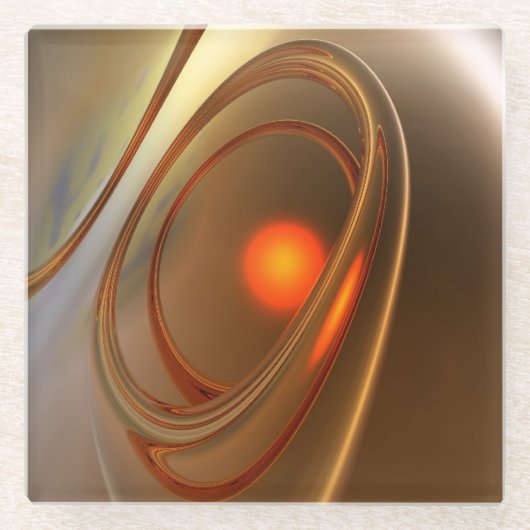 抽象芸術トレンディー及エレガントび3次元デザイン ガラスコースター (正面)