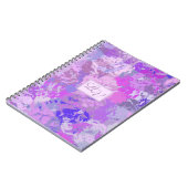 抽象芸術トレンディー迷彩柄ピンクパープルブルースパイラルフォト ノートブック (左側)