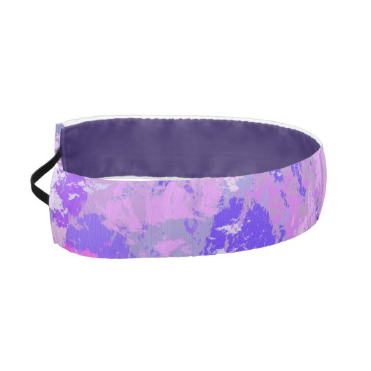 抽象芸術トレンディー迷彩柄ピンクパープルブルー アスレチックヘッドバンド (左)