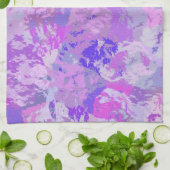 抽象芸術トレンディー迷彩柄ピンクパープルブルー キッチンタオル (折り畳み)