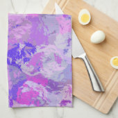 抽象芸術トレンディー迷彩柄ピンクパープルブルー キッチンタオル (四つ折り)