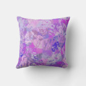 抽象芸術トレンディー迷彩柄ピンクパープルブルー クッション (裏面)
