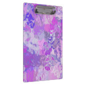 抽象芸術トレンディー迷彩柄ピンクパープルブルー クリップボード (右)