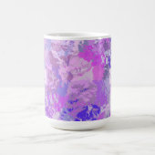抽象芸術トレンディー迷彩柄ピンクパープルブルー コーヒーマグカップ (中央)