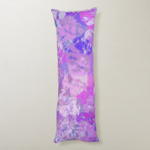 抽象芸術トレンディー迷彩柄ピンクパープルブルー ボディピロー (裏面 (縦))